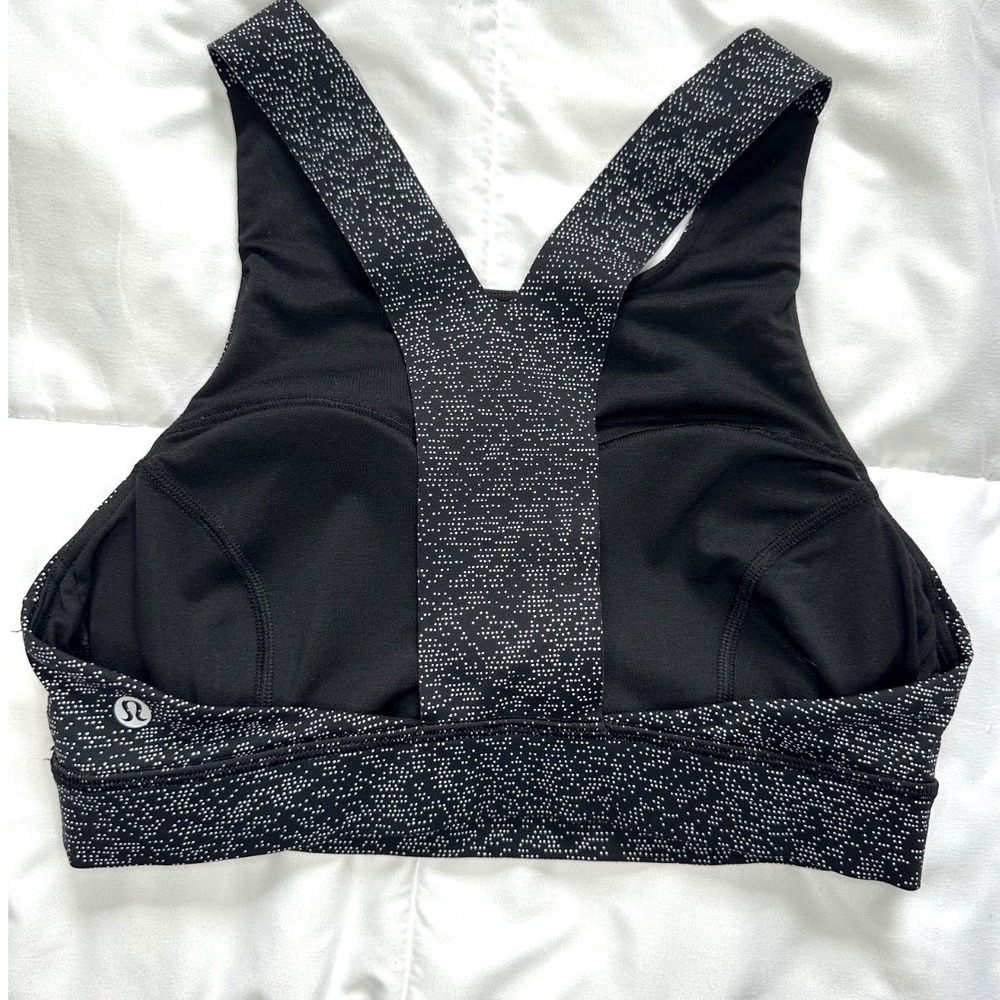 Lululemon Fast‎ & Free Sports Bra Womens High Neck Longline Padded Gray 8